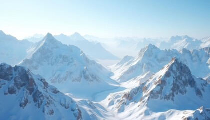Fototapeta premium Majestic mountain peaks under a clear sky