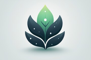 Abstract Green Leaf Logo Design