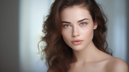 Naklejka premium Elegant plump beauty with a beaming expression, 