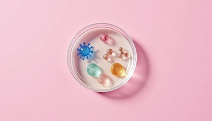 Fototapeta premium Colorful beauty essentials in a clear jar