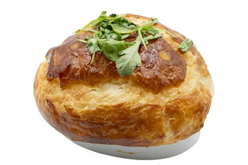 Chicken pie on transparent background