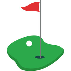 Golf Hole With Flag