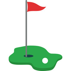 Golf Hole With Flag