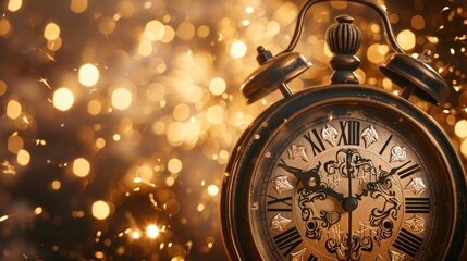 A beautifully designed clock featuring roman numerals displays the time as 1155