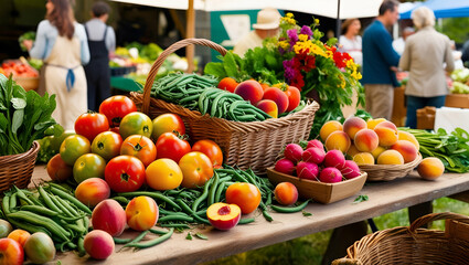 Fresh organic fruits and vegetables