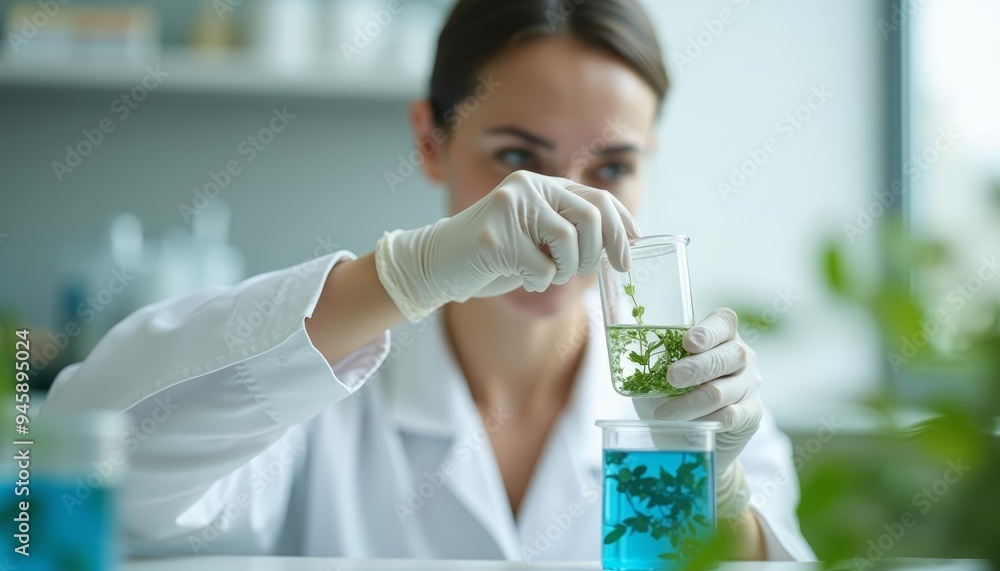 Poster experimenting with plant life in a lab setting