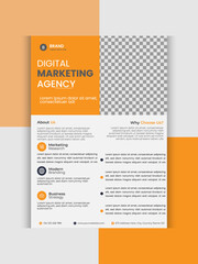 Orange color corporate flyer design A4 Print ready easy to edit trending new brochure real estate flyer template.