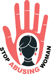international Women's Day Poster Stop Assault, Trafficking, and Harassment  Protect Women's Rights and Promote Safety. Awareness Symbol for Ending Violence, Bullying, and Abuse Against Women and Girls