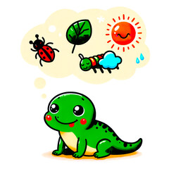 Obraz premium lizard dreams cartoon 