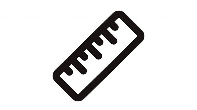 Black and white ruler, suitable for educational materials, graphic design, technical illustrations, and measuring tool concepts