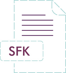 SFK File format icon rounded dashed outline