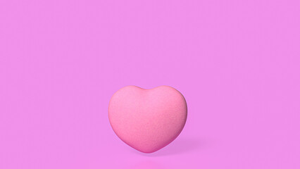 The pink fabric  heart for love or romance concept 3d rendering.