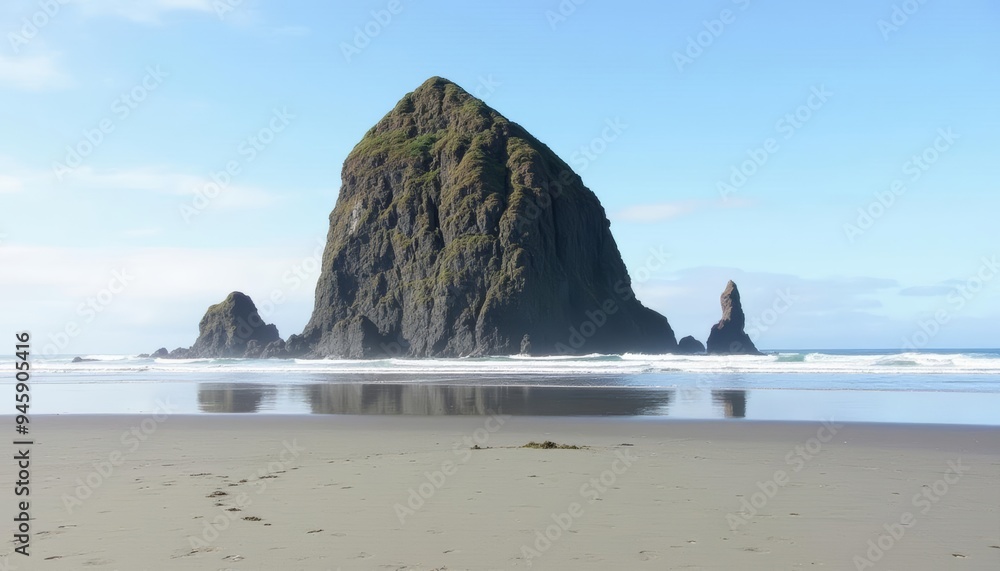 Wall mural Majestic rock formation at the beach