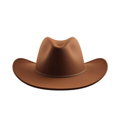 Brown Cowboy Hat Isolated on White Background
