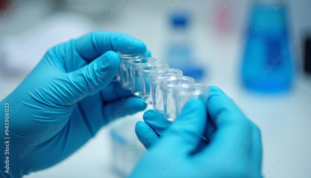 Poster precision in science handling test tubes
