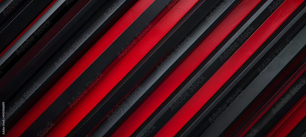 Poster red and black diagonal lines featured on an abstract backdrop