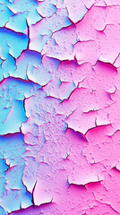 Obraz premium Cracked blue pink pastel peeling paint texture weathered abstract surface artistic distressed vibrant multicolored backdrop worn cracked layers retro design creative close up macro background overlay 