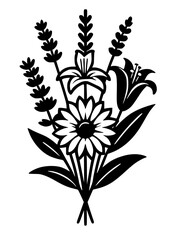 Flower Bouquet Svg, Flower svg, Bouquet svg, wildflowers svg, wildflowers, wedding svg, minimalist bouquet svg, cut files for Cricut, Silhouette