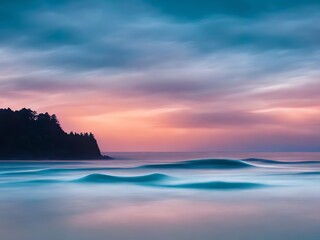 Obraz premium An image of gentle ocean waves in soft pastel colors