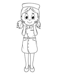 Coloring Little Nurse Cartoon