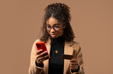 African Business Woman Or Student Using Banking With Smartphone, Online Shopping