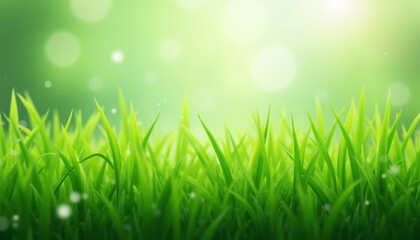 Fototapeta premium Vibrant Green Field Sunlight Blur