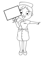 Coloring Little Nurse Cartoon