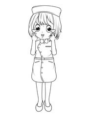 Coloring Little Nurse Cartoon