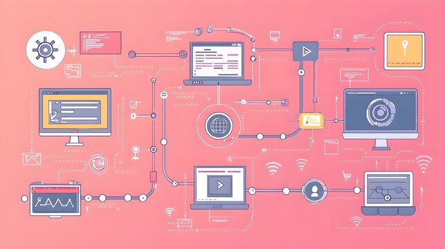 Engaging Interactive Infographic Showcasing the Web Development Process with Animated Visuals