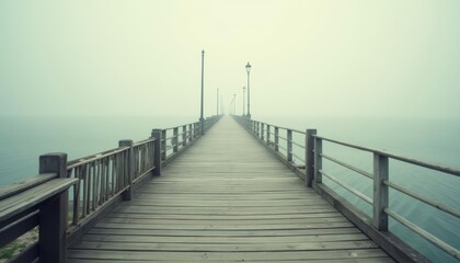 Fototapeta premium A serene pier leading to the horizon