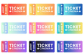 design for cinema tickets. multi-colored with gradient
