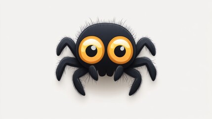 Cute Cartoon Spider with Big Eyes