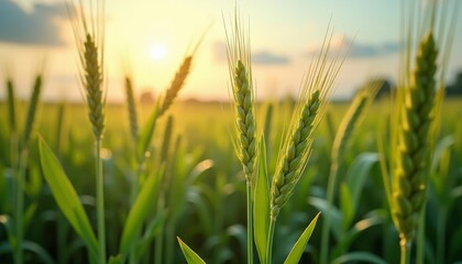 Fototapeta premium Harvesting the golden glow of a summers day