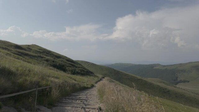 Bieszczady mountains, Poland. Hike trails near Tarnica Peak. Part of Carpathians.