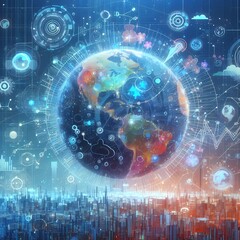 Obraz premium Cosmic Scientist and Molecular Universe,Generative AI