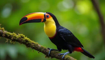Fototapeta premium Vibrant Keelbilled Toucan in the wild
