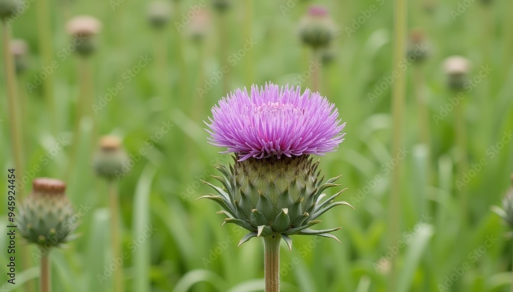 Canvas Prints Purple bloom in a sea of green