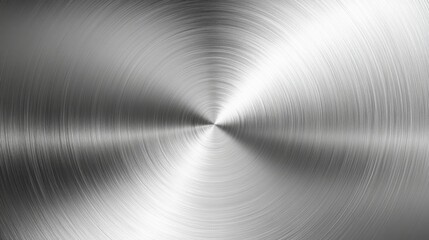 Shiny Brushed Metal Aluminum Texture with a Circular Pattern, ideal for Backgrounds and Designs
