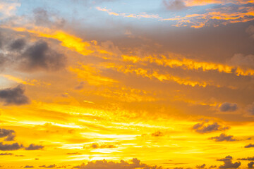 Colorful sunset light sky with cloud