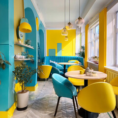 ポップなカラーのインテリア