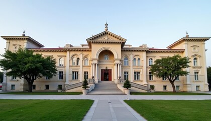 Fototapeta premium Elegant architectural grandeur under a clear sky