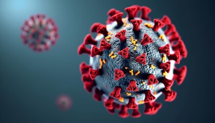 Viral outbreak  A 3D rendering of a virus particle
