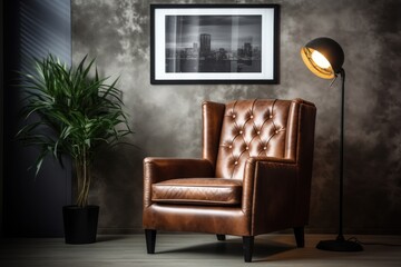 Obraz premium Armchair furniture leather frame.