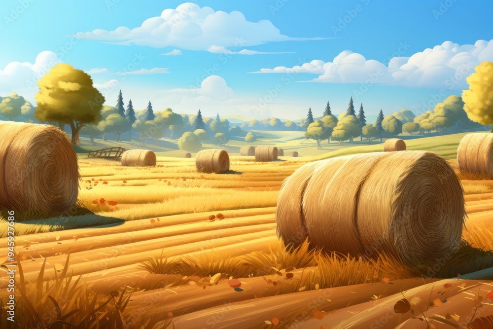 Wall mural field agriculture landscape outdoors.