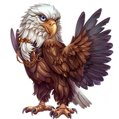 Fototapeta premium Eagle spy fantasy animal cartoon isolated whitebackground 16:9