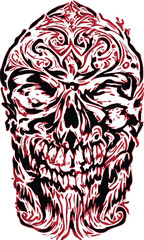 High-Quality Human Skull Vector Design for T-shirts and Tattoos 