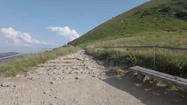 Bieszczady mountains, Poland. Hike trails near Tarnica Peak. Part of Carpathians.