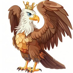 Naklejka premium Eagle queen fantasy animal cartoon isolated whitebackground