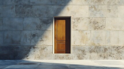 Suspended Doorway   A Conceptual Architectural Depicting a Floating Doorway Suspended Above the Ground with Nothing Behind It Evoking a Sense of Openness Imagination and Possibility