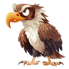 Naklejka premium Eagle Shame emotion fantasy animal cartoon isolated whitebackground